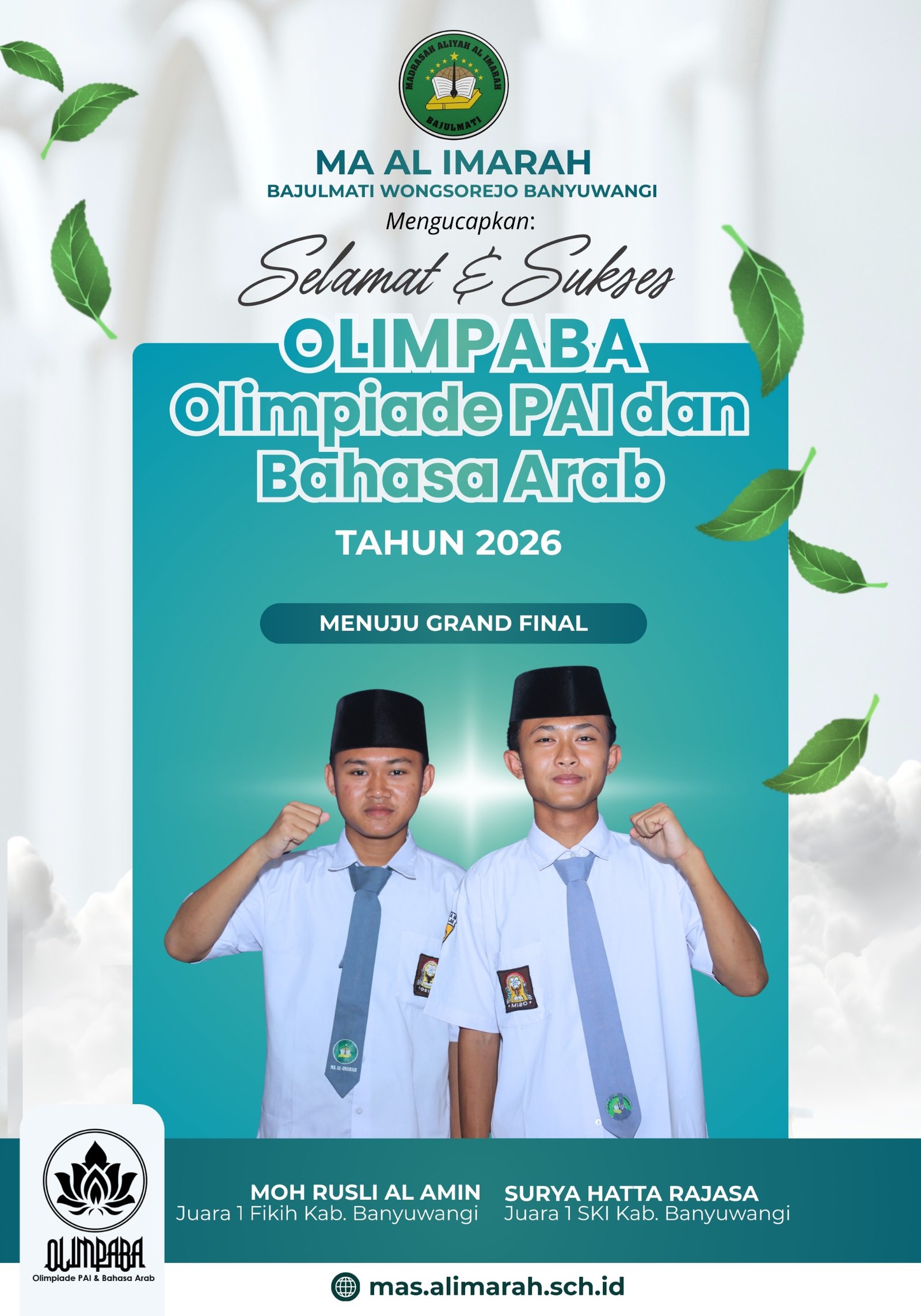 Gemilang! 3 Siswa MA Al Imarah Borong Juara Olimpaba 2026 dan Melaju ke Jawa Timur ​BANYUWANGI 